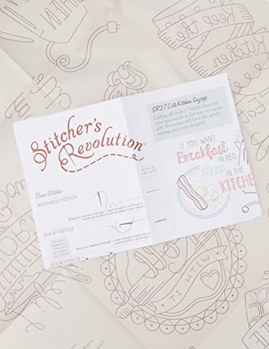 Stitcher's Revolution Cute Kitchen Sayings Iron-On Transfer Patterns For Embroidery, Red #TOP1
