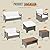 SUNSITT 8-Pieces Patio Furniture Set, Outdoor Wicker Conversation Sets with Swivel Chairs, Outdoor Sofa Set with Acacia Wood Top Coffee Table, Grey Wicker, White Cushion