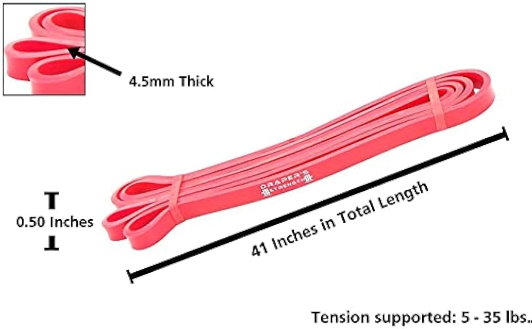 Draper's Strength Heavy Duty Resistance Stretch Loop Bands for Powerlifting Workout Exercise and Assisted Pull Ups