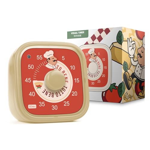 Visueller Timer für Kinder & Erwachsene – 60 Min Countdown mit Alarm – Zeitmanagement für Fokus & Produktivität – Ideal für Küche, Schule, Lernen, Arbeit – geeignet für Autismus & ADHS – Chef Koch