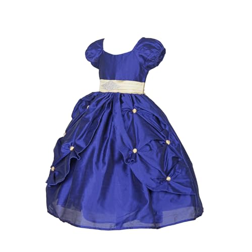 Image of Ripening Baby Girls' Poly Satin Puffed Cap Sleeves and A Square Neckline Gown