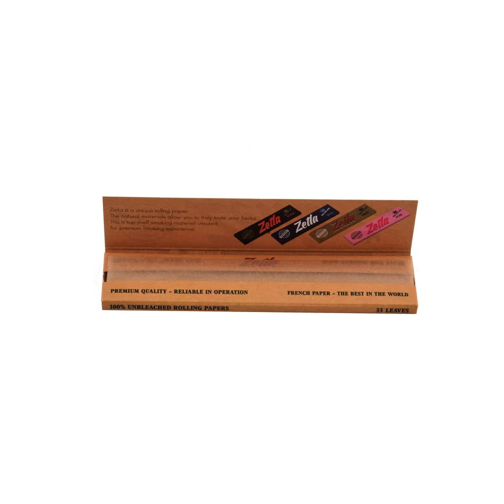 Rolling Papers Zetla Brown Slim - Zigarettenpapier 50 Heftchen 33 Blättchen