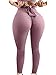 Produktbild Minetom Damen Sports Leggings Slim Fit Hohe Taille Lange Push Up Sporthose Drucken Yogahose Fitnesshose Laufhose Mit Bogen C Rosa L