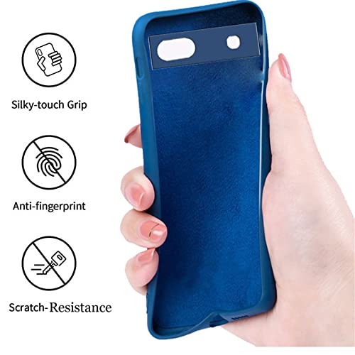 Image of A rtistque Liquid TPU Silicone Matte Shockproof Flexible with Camera Protection Soft Back Cover Case for Google Pixel 6A - Blue