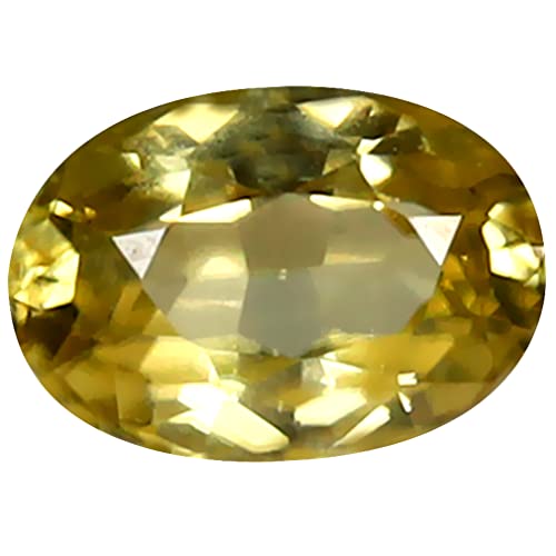 Zircon jaune naturel ovale 8x5mm pour bague de fiançailles unique