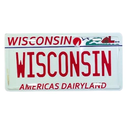 Wisconsin License Plate Replica Magnet, Collectible Souvenir Fridge Accessory, 3.5 x 1.75 Inches