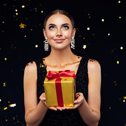 Birthday Earrings for Women Happy Birthdays Earrings Statement Cake Champagne Bottle Earring Happy Birthdays Dangle Earring Birthday Gifts Party Favors2