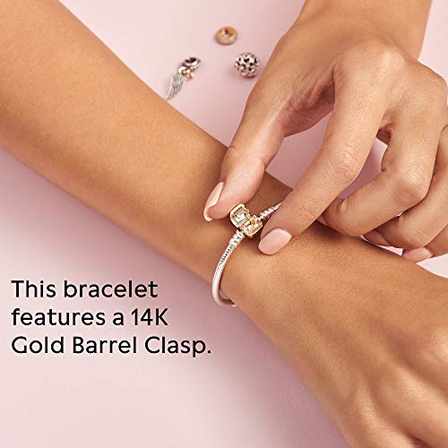 PANDORA Jewelry Moments Snake Chain Charm Sterling Silver and 14K Yellow Gold Bracelet, 6.7" PANDORA Jewelry Moments Snake Chain Charm Sterling Silver and 14K Yellow Gold Bracelet, 6.7" - Image 5