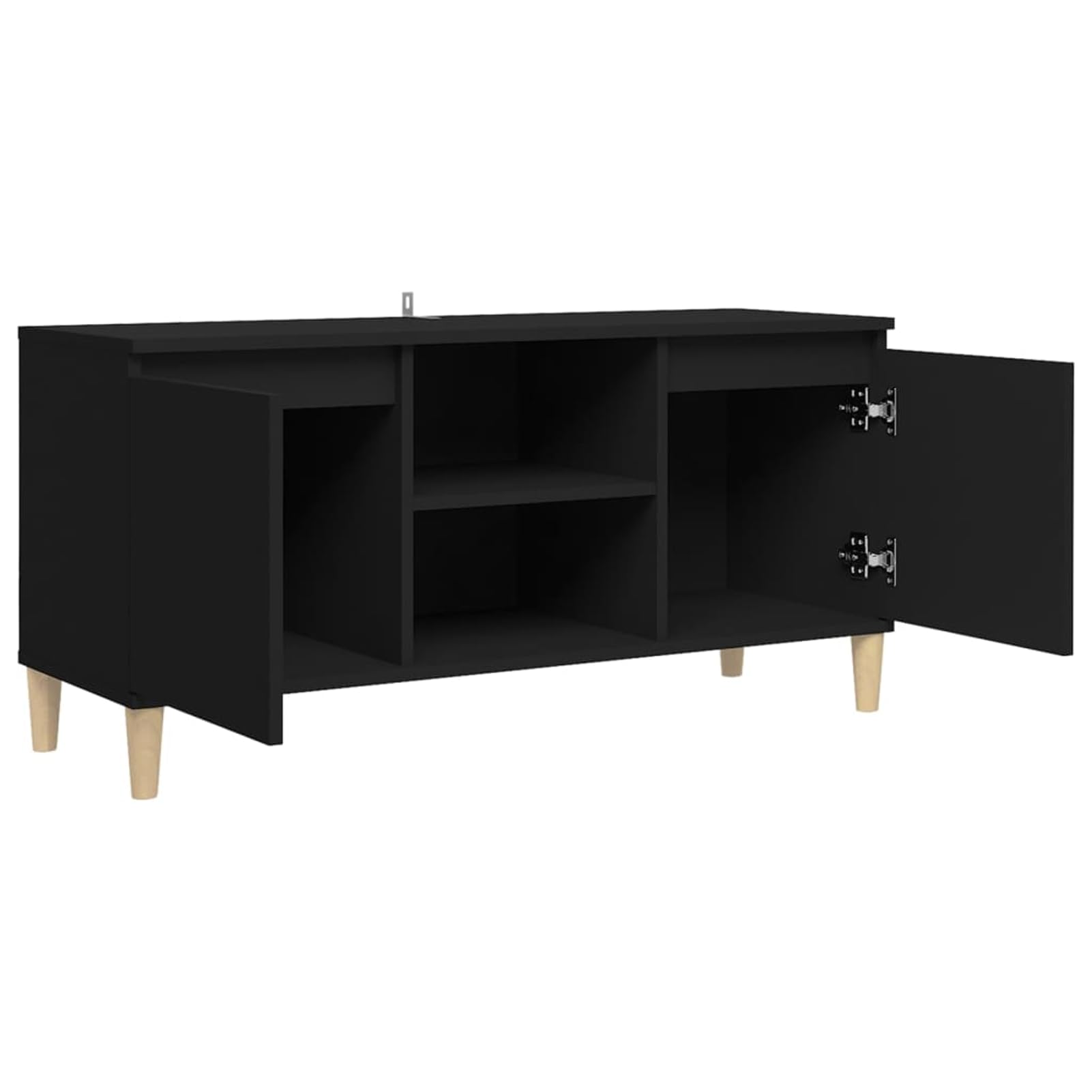 Gecheer Mobile Porta TV, Design scandinavo con 2 Ripiani e 2 Scomparti, 103,5 x 35 x 50 cm, in Legno ingegnerizzato ed eucalipto, per Soggiorno