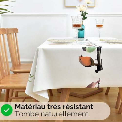 Nappe Toile Cirée Rectangulaire Imperméable pour Table de Salle à Manger et Maison
