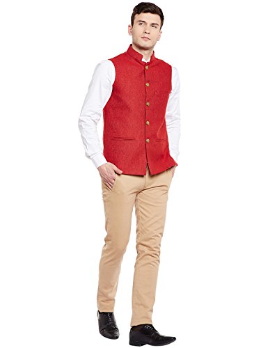 Image of WINTAGE Men's Tweed Bandhgala Festive Nehru Jacket Waistcoat -7 Colors