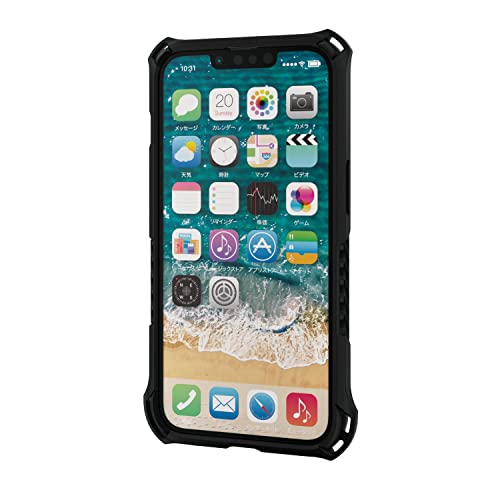 エレコム iPhone 14 / 13 ケース カバー 耐衝撃 ZEROSHOCK ソフトケース TPU [四つ角のエアークッションが衝撃を吸収] ストラップホール付き ブラック 簡易パッケージ (白箱) PMWA22AZEROGBK