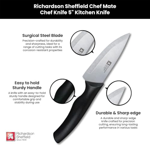 Image of RICHARDSON SHEFFIELD Chef Mate Chef Knife 5 inch Kitchen Knife | Surgical Blade Knife | Best Knife for Kitchen Use