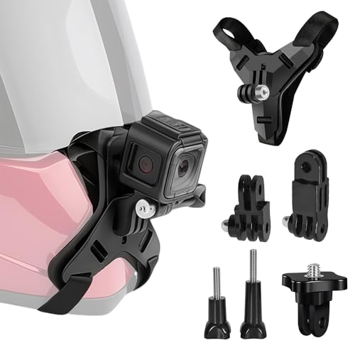TILONKJ Soporte de Barbilla FPV para Casco de Moto/Bici Mentonera para Cámara de Acción GoPro Hero 9 13,Insta360 X4/X5,dji Osmo Action 4/5 Pro Captura Tu Aventura en Primera Persona Inmersiva
