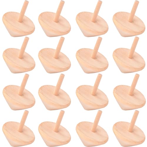 XineYuor 24 peças Peonza de madeira, peças para crianças, giroscópio de madeira, brinquedo criativo, festas de aniversário de crianças ou presentes para convidados para crianças (C)