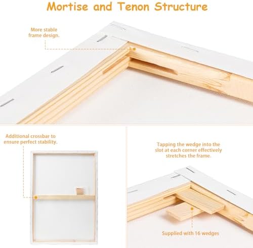 Bild 3 - 2er-Set Leinwand zum Bemalen, 50x70CM Keilrahmen Leinwand Groß, Weiße Leinwände zum bemalen für Acrylfarben Ölgemälde, Canvas für Anfänger und Künstler