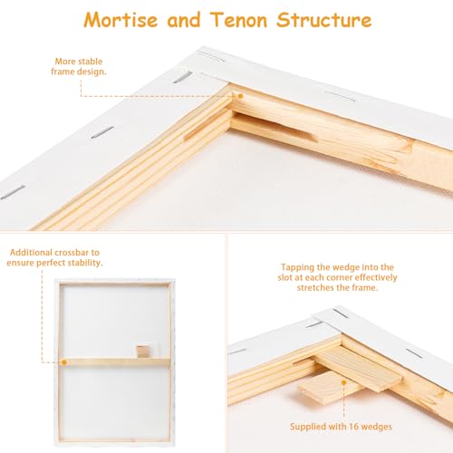 Koncci 3-Pack Canvas for Painting, 50x70cm Blank Large Canvas, Acid-Free Cotton 280GSM Triple Primed Painting Canvases for Acrylic, Oil Paint & Wet Art Media Artwork - Image 3