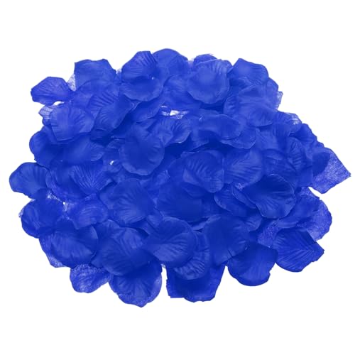 QUARKZMAN 1000 Pcs Petale de Rose Artificielle en Soie pour Mariage de Fleurs Artificielles en Vrac pour Confettis de Noces (Bleu Foncé)