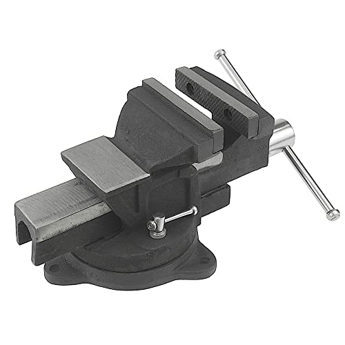 Rexxer | Tischschraubstock | Schlosserschraubstock | Am Tisch befestigt | Stall | Gusseisen | Langlebige Konstruktion | Schwarzer Lack Cover