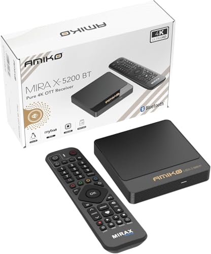 Amiko Mira X-5200 BT Bluetooth Linux Media streamer 4K Ultra HD OTT Receiver 2GB DDR3 8G