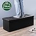 Camabel 43 Inch Folding Storage Ottoman Bench 125L Hold up 700lbs Ottoman with Storage Chest Foam Seat Padded Foot Rest Stool Faux Leather Bedroom Bench with Storage Coffee Table Black