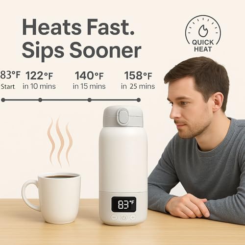 Taza de café eléctrica recargable 17 Oz con control de temperatura miniatura 6