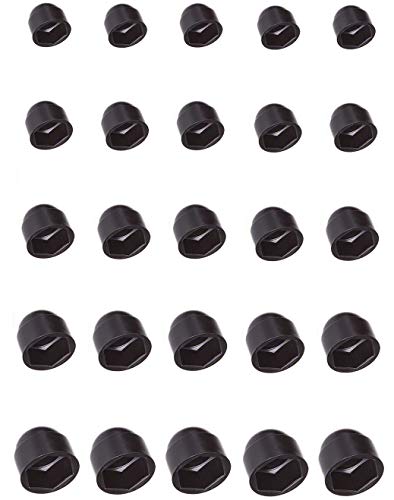 Image of 5X HEX NUT Cover Cap M4 to M30 Protection Bolt Round Hexagon Dome Black Screw Head CAR Plastic (Diameter M6 / Hex 10mm)