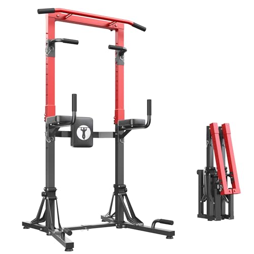 SogesPower Power Tower Pliable Station de Musculation Multifonction avec Barre de Traction Réglable | Chaise Romaine Ajustable pour Calisthenics, Idéale pour les Appartements