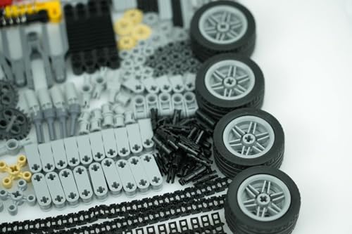Image of MALEKO Gears Axles Wheels Motor Kit,800+PCS Building Block Technical Parts | Bulk Technical Pieces, Various Gears Pins Tires, Compatible with Major Brands, Fit for MOC Robots Vehicles, Smooth ABS