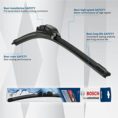 Image of Bosch 3397016584 Clear Advantage 26-inch Wiper Blade for Passenger Cars & 3397006505E7W Clear Advantage 19-CA 475mm Front Wind Shield Wiper Blade for Cars, 19 inch