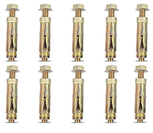VENOM Iron Metal Wall Anchor Brass Fasteners Golden Bullet Anchor Fasteners Anchor Bolt Screw Fasteners Metal Fasteners I Bolt Anchor Fasteners (6MM, Pack of 10) (B0BV3CKZQ3) Amazon Price History, Amazon Price Tracker