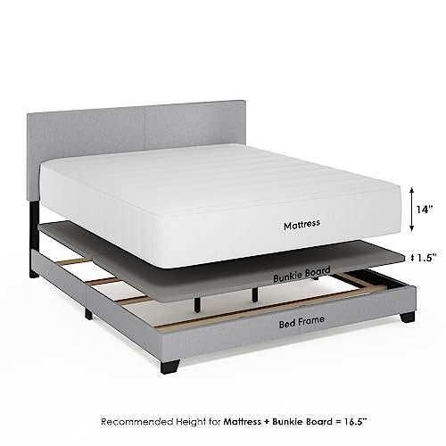 Furinno PESSAC Fabric Upholstered Bed Frame, California King Size, Glacier - image 5