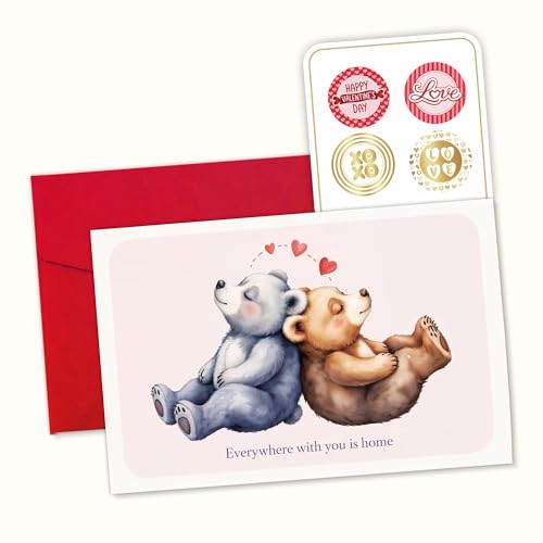 Podagree Bear �A�j�o�[�T���[�J�[�h �� �v - �J�b�v���p�L�O���J�[�h - �{�[�C�t�����h�A�K�[���t�����h�̂��߂̂��킢���N�}�J�[�h - Everywhere with You Is Home