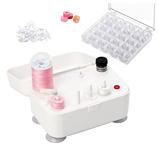 Bobbin Winder for Sewing Machines Easy to Carry Portable Automatic Bobbin Winding Machine with 25Pcs Plastic Bobbins for Sewing and Crafts Use