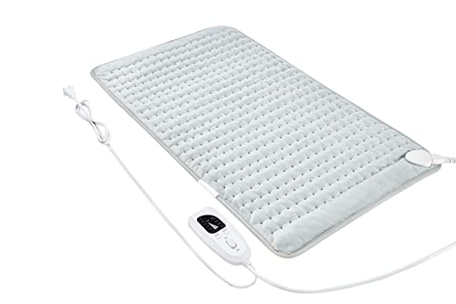 Image of Heating Pad Electric Heat Pad, Hot Heated Pad,Multiple Temp and Timer Settings,Suitable for Shoulders, Neck, arms, Abdomen, Back, Legs, etc. (Silver Gray, 33 inchX17 inch)
