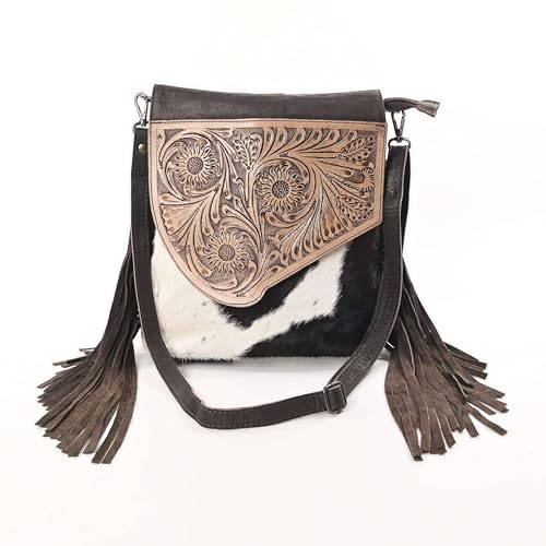 Sunset Star Crossbody Bag - Real Cowhide Hairon Women's Handbag with Leather Fringes2