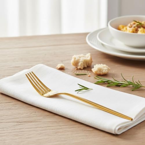 Image of Slim Handle Gold 15 Pcs Stainless Steel Cutlery Set for Dining Table, Dishwasher Safe Glossy Flatware (3 Spoon Set+3 Forks Set+3 Butter Knife+3 Dessert Spoon+ 3 Fruit Fork)