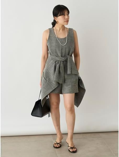 Amazon | [ミースロエ] Uネックハーフパンツオールインワン MWFO242037  