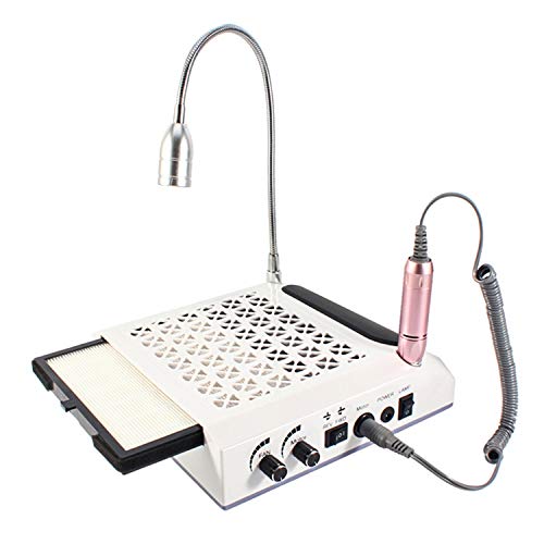 RL Taladro eléctrico para uñas 80W Taladro Pieza de Mano aspiradora de Polvo de uñas lámpara LED 3 en 1 máquina de manicura,Europeanplug