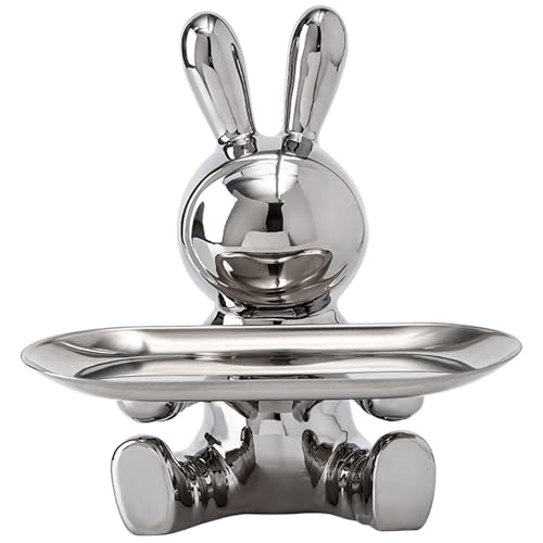 Bandeja para llaves decorativa en forma de conejito para recibidor 2