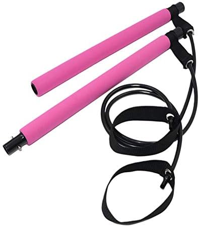 Portable Pilates Bar Kit with Resistance Band, Yoga Pilates Stick Exercise Bar for Home Travel Gym Bodybuilding Full Body Workout
