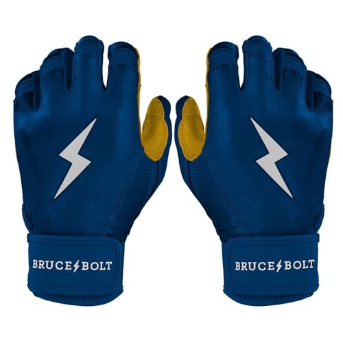 BRUCE BOLT Original Series Short Cuff Batting Gloves - Classic Edition - Solid Navy - Youth Small
