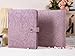 AZXCG A5 Notebook PU Leather Binder,6 Ring Refillable Journal,Press Button,Embossed Leather Binder for Women(Light Purple)