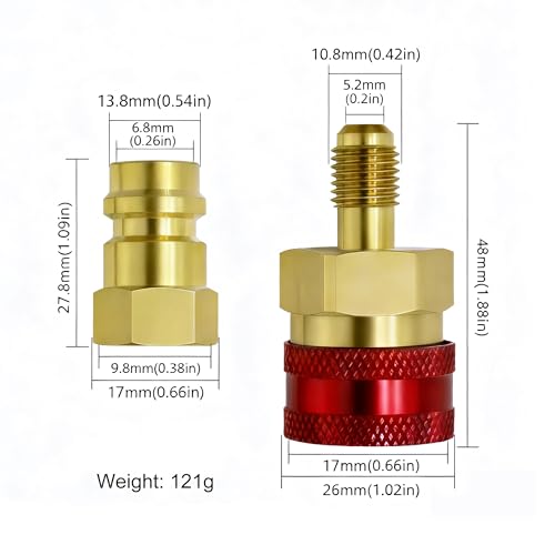 Conector rápido para conversión R1234YF a R134A en aire acondicionado miniatura 4