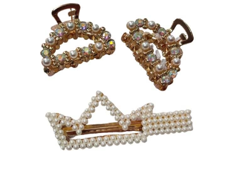 Kamaakshi Acrylic Designer Trendy Hair Clips Set For Girls & Women, Designer Hair Accessories For Girls (Design-4)