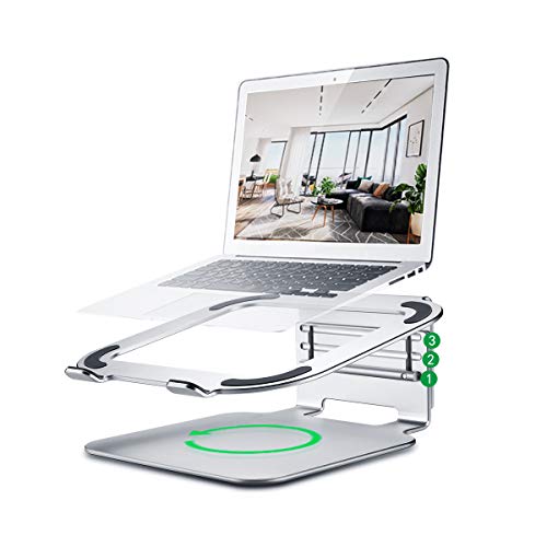 Laptop Stand, Aluminum Ergonomic Ventilated Laptop Riser, 360°Rotating Adjustable Notebook Stand Holder for All Laptops up to 17 inch,MacBook Pro/Air, HP, Dell and More