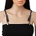 JINGSHIYUAN 1 pair of clip Rhinestone shoulder straps dress decorative chain metal accessories adjustable sexy exposed shoulder straps (Black)