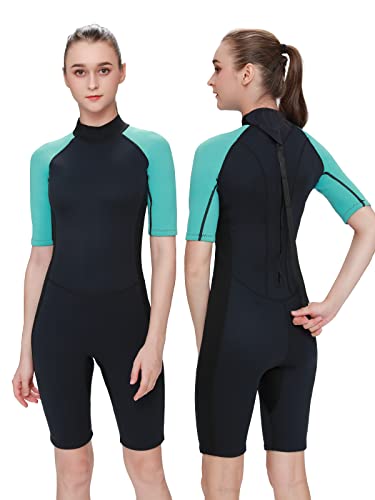 FLEXEL-Shorty-Wetsuit-Men-and-Women2mm-Neoprene-Short-Sleeves-Wet-Suits-Back-Zip-15mm-Shorty-Surf-Suit-Keep-Warm-in-Cold-Water-for-Snorkeling-Kayaking-Boarding