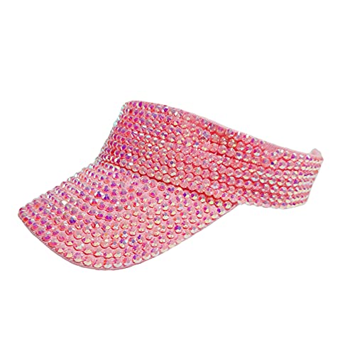 Image of Gudessly Shiny Rhinestones Sport Sun Visor Adjustable Summer Cap Visor Caps for Women Men