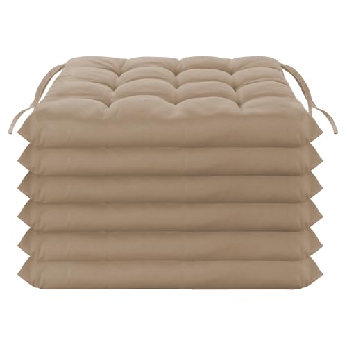Brandsseller Lot de 6 Coussin de Chaise 40x40 cm Coussin d'assise Rembourrage de Chaise avec Fixations Décoration pour l'intérieur et l'extérieur piqué -...